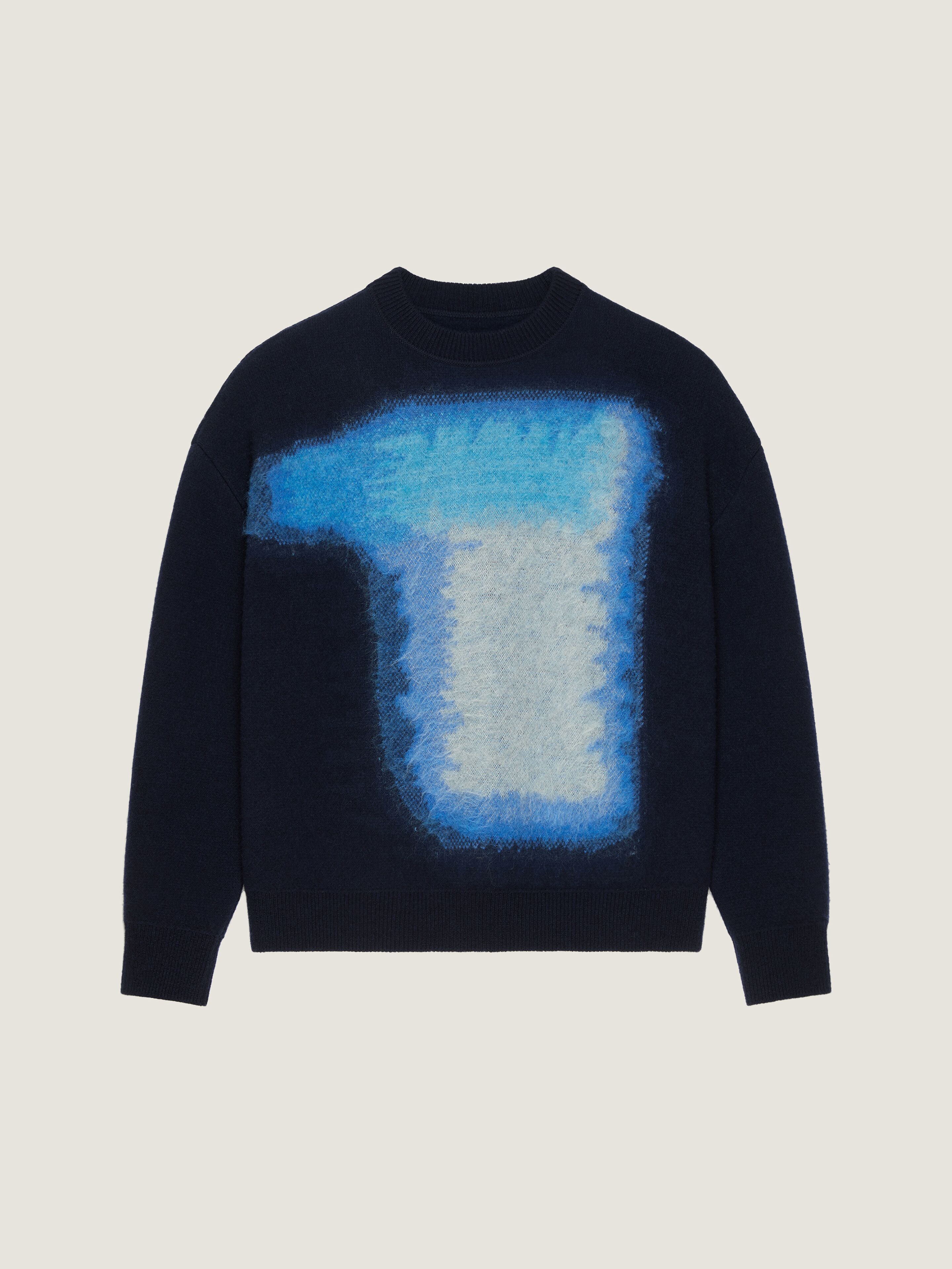 Sweater Cocoon in wool with Afternoon Light jacquard